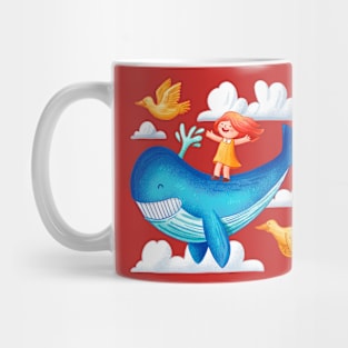 Children Whale Flying Mug